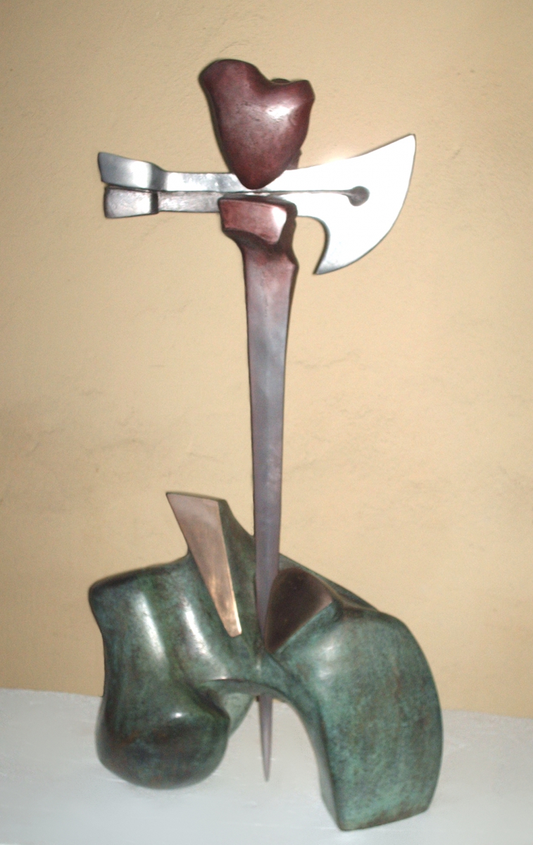 GIUSTIZIERE- bronzo e alluminio- cm 100-2001